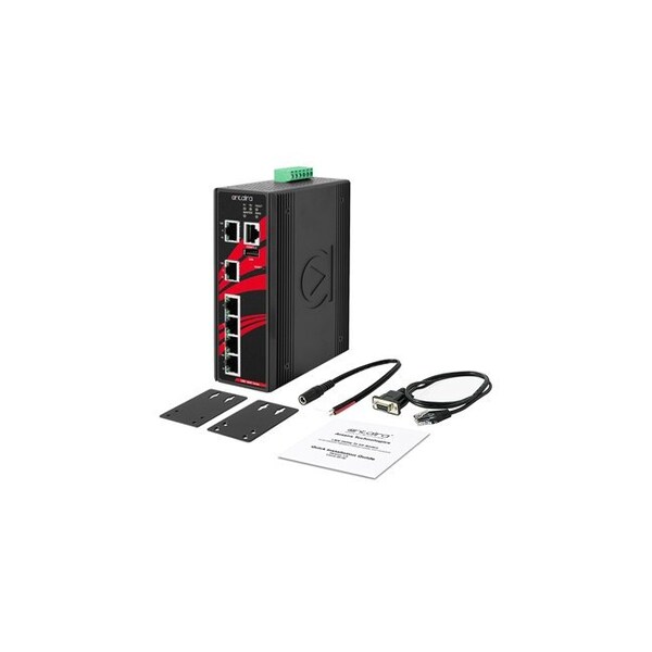 Antaira 6-Port Industrial Light Layer 3 Managed Ethernet Switch, with 6-10/100Tx, 12~48VDC Power Input LMX-0600-V2 - main